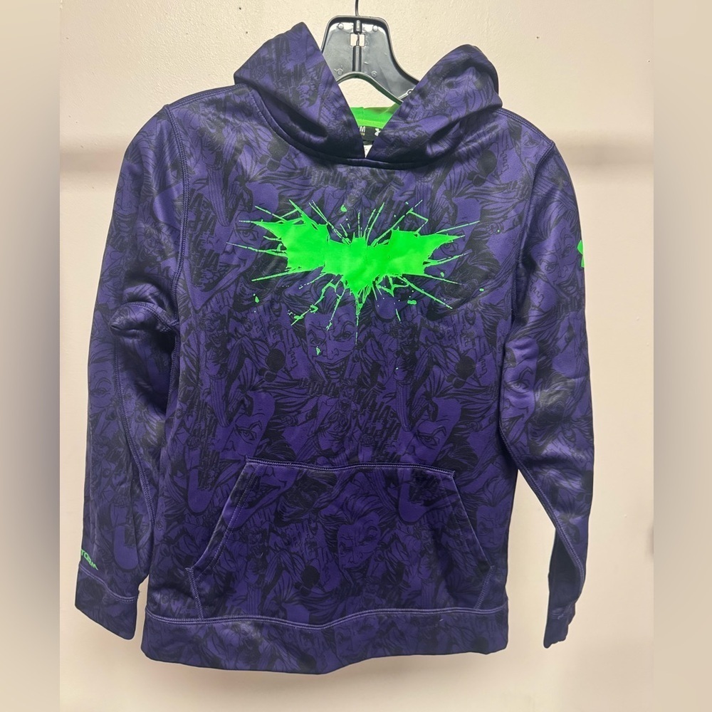 Under Armour Boys kids Storm Batman Joker Graphic hoodie sweatshirt youth medium